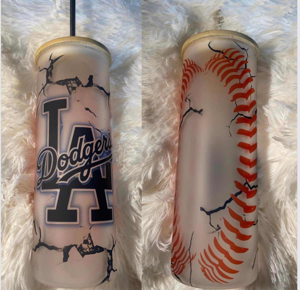 Dodgers Baseball Tumbler 