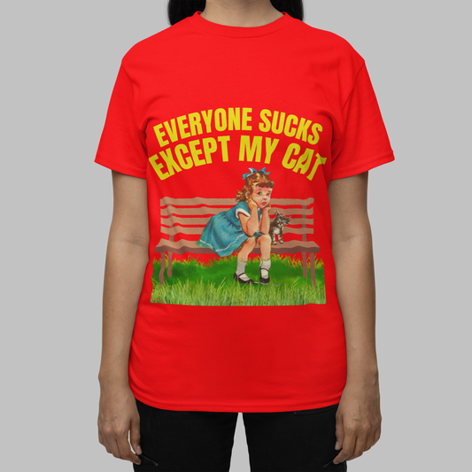 Vintage inspired Shirt "Everyone Sucks Except My Cat"