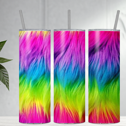 Cute 90's Fur-look 20-ounce Stainless Steel Tumbler with Straw