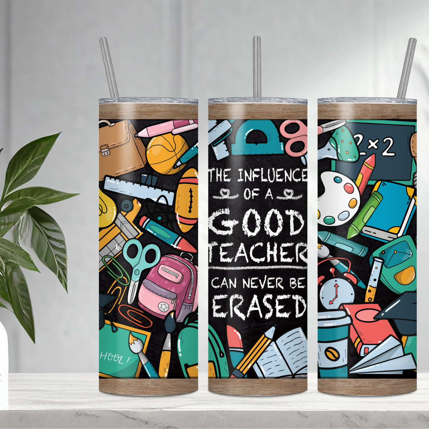 Teacher Appreciation 20 Ounce Stainless Steel Tumbler with stainless steel straw