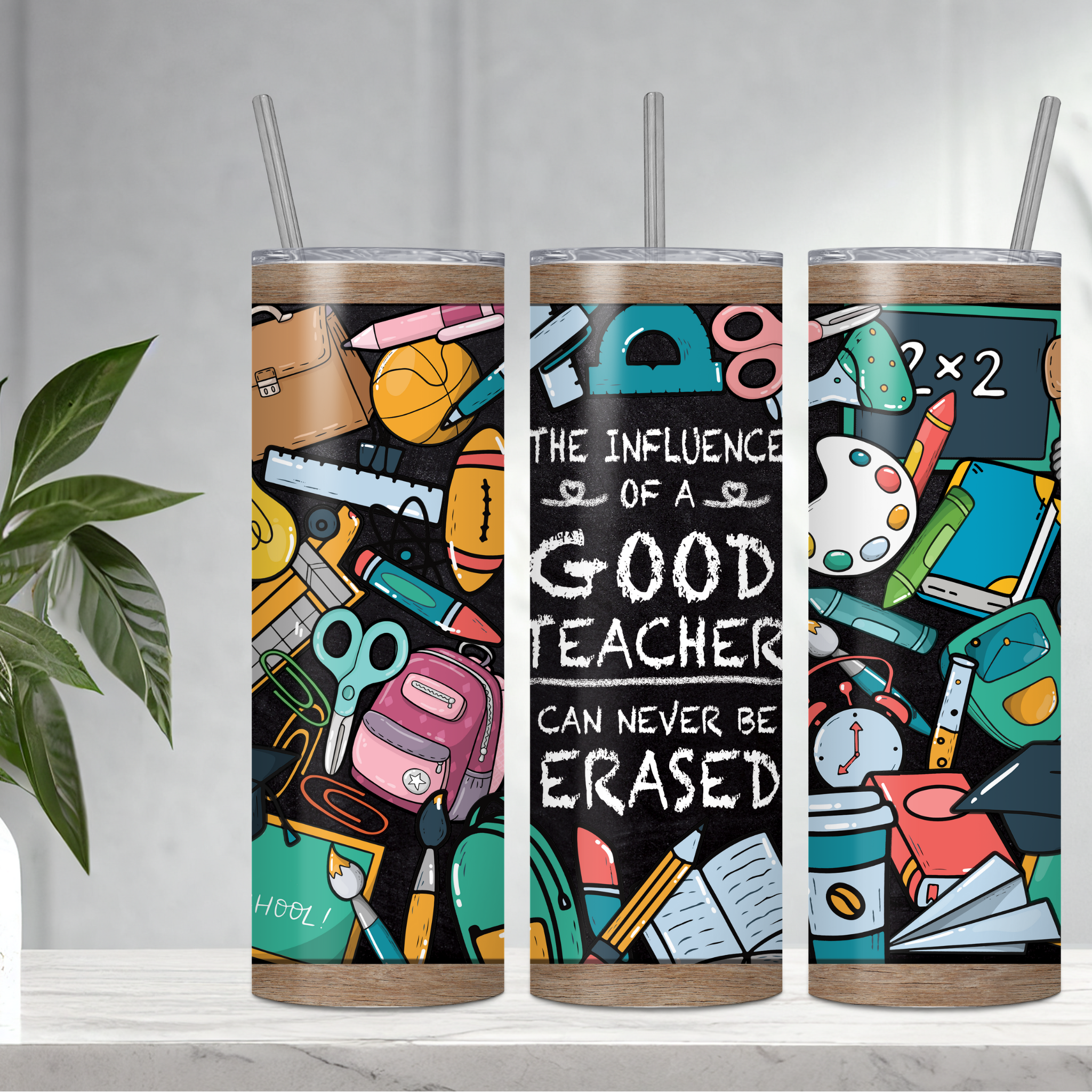 Teacher Tumbler | 20oz Stainless Steel Cup with Lid and Straw